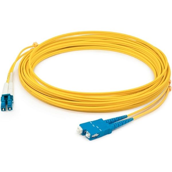 AddOn 7m LC (Male) to SC (Male) Yellow OS2 Duplex Fiber OFNR (Riser-Rated) Patch Cable For Discount